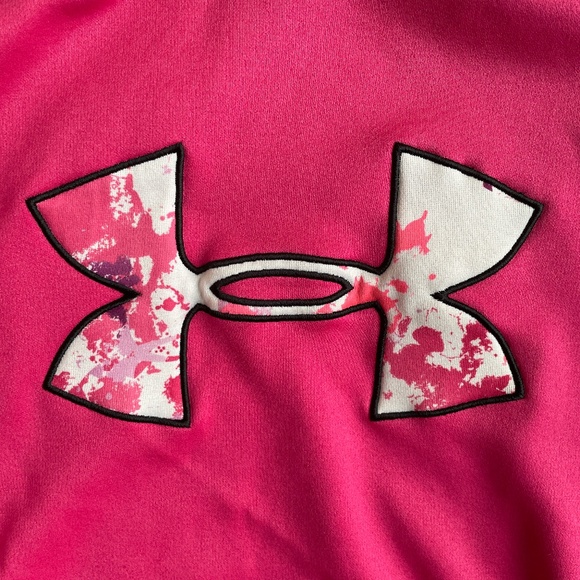 Under Armour Hoodie Womens Pink XS ColdGear Fleece Big Logo Semi-Fitted 1221640 - Picture 6 of 13